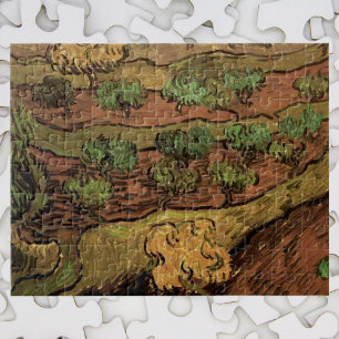 Van Gogh Olive Trees tegen een helling van een heu Legpuzzel