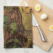 Van Gogh Olive Trees tegen een helling van een heu Theedoek (Quarter Fold)