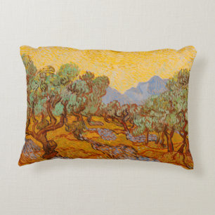 Van Gogh Olive Trees Yellow Sun Sky Accent Kussen