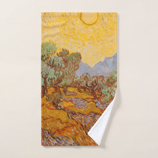 Van Gogh Olive Trees Yellow Sun Sky Bad Handdoek (Handdoek)