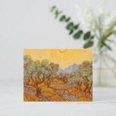 Van Gogh Olive Trees Yellow Sun Sky Briefkaart (Staand voorkant)