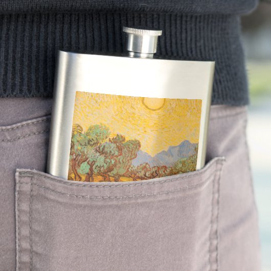 Van Gogh Olive Trees Yellow Sun Sky Flacon (Voorbeeld)