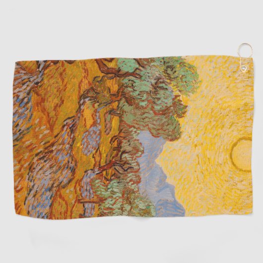 Van Gogh Olive Trees Yellow Sun Sky Golfhanddoek (Horizontaal)