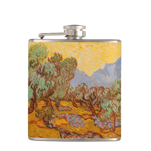 Van Gogh Olive Trees Yellow Sun Sky Heupfles (Voorkant)