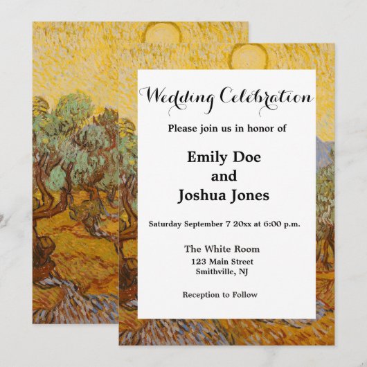 Van Gogh Olive Trees Yellow Sun Sky Kaart (Voorkant / Achterkant)