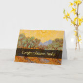 Van Gogh Olive Trees Yellow Sun Sky Kaart (Gele Bloem)