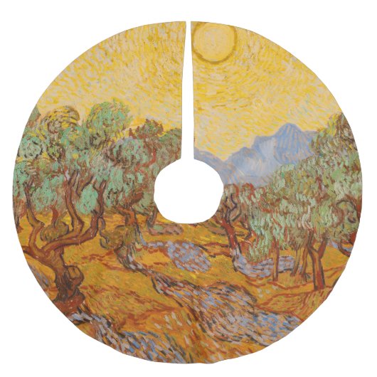 Van Gogh Olive Trees Yellow Sun Sky Kerstboom Rok (Voorkant)