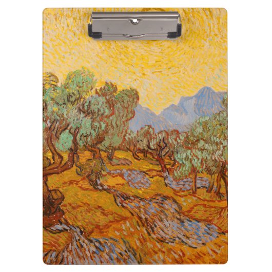 Van Gogh Olive Trees Yellow Sun Sky Klembord (Voorkant)