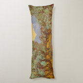 Van Gogh Olive Trees Yellow Sun Sky Lichaamskussen (Achterkant (Verticaal))