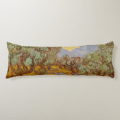 Van Gogh Olive Trees Yellow Sun Sky Lichaamskussen (Voorkant)