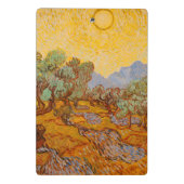 Van Gogh Olive Trees Yellow Sun Sky Mini Klembord (Achterkant)