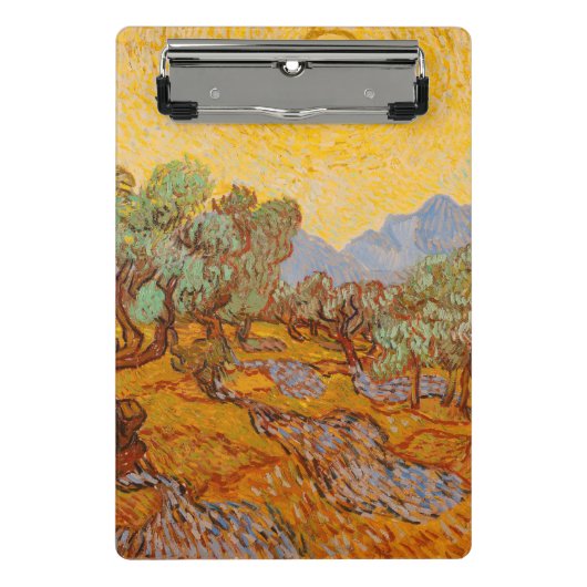 Van Gogh Olive Trees Yellow Sun Sky Mini Klembord (Voorkant)