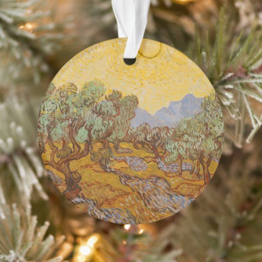 Van Gogh Olive Trees Yellow Sun Sky Ornament (Boom)