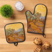 Van Gogh Olive Trees Yellow Sun Sky Ovenwant & Pannenlap Set (Top down)