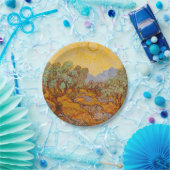 Van Gogh Olive Trees Yellow Sun Sky Papieren Bordje (Feest)