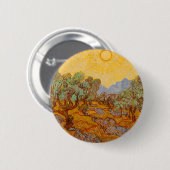Van Gogh Olive Trees Yellow Sun Sky Ronde Button 5,7 Cm (Voorkant /achterkant)