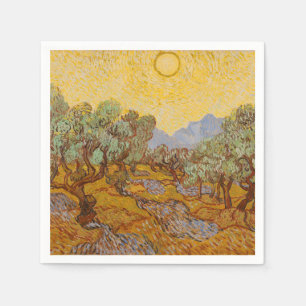 Van Gogh Olive Trees Yellow Sun Sky Servet