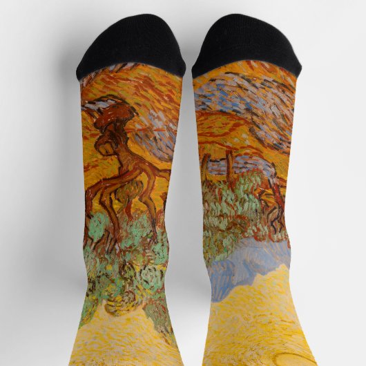 Van Gogh Olive Trees Yellow Sun Sky Sokken (Top)