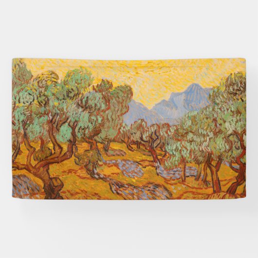 Van Gogh Olive Trees Yellow Sun Sky Spandoek (Horizontaal)