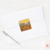 Van Gogh Olive Trees Yellow Sun Sky Vierkante Sticker (Envelop)