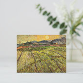 Van Gogh - Omheind veld met opkomende zon Briefkaart (Staand voorkant)