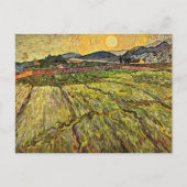 Van Gogh - Omheind veld met opkomende zon Briefkaart (Voorkant)