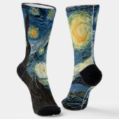Van Gogh ontwerp van de sterrenhemel Sokken (Gebogen)