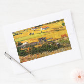 Van Gogh - Oogst bij La Crau met Montmajour Rechthoekige Sticker (Envelop)