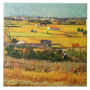 Van Gogh - Oogst in La Crau, Tegeltje