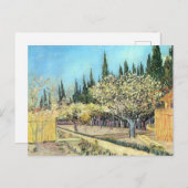 Van Gogh Orchard in Blossom, grens door Cypresses Briefkaart (Voorkant / Achterkant)