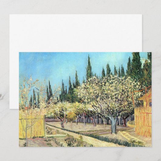 Van Gogh Orchard in Blossom, grens door Cypresses Kaart (Voorkant / Achterkant)