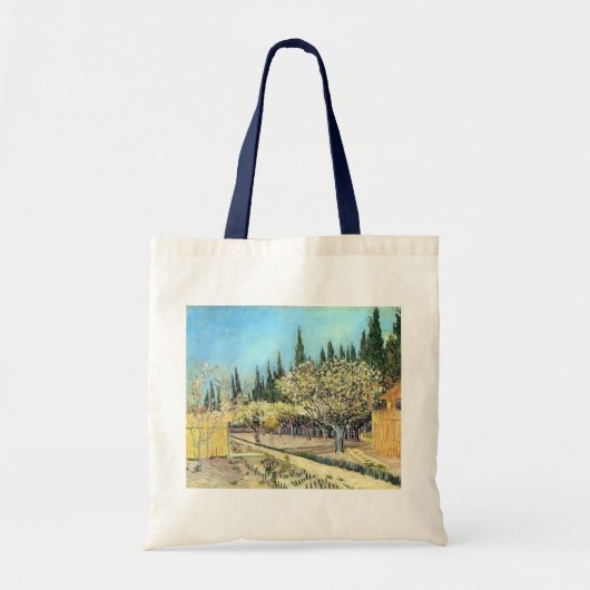 Van Gogh Orchard in Blossom, grens door Cypresses Tote Bag (Voorkant)