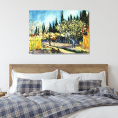 Van Gogh - Orchard Omringd door Cypresses Canvas Afdruk (Insitu (Slaapkamer))