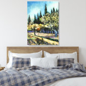 Van Gogh - Orchard Omringd door Cypresses Canvas Afdruk (Insitu (Slaapkamer))