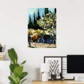Van Gogh - Orchard Omringd door Cypresses Poster (Thuiskantoor)