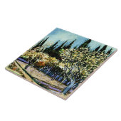 Van Gogh - Orchard Omringd door Cypresses Tegeltje (Zijkant)