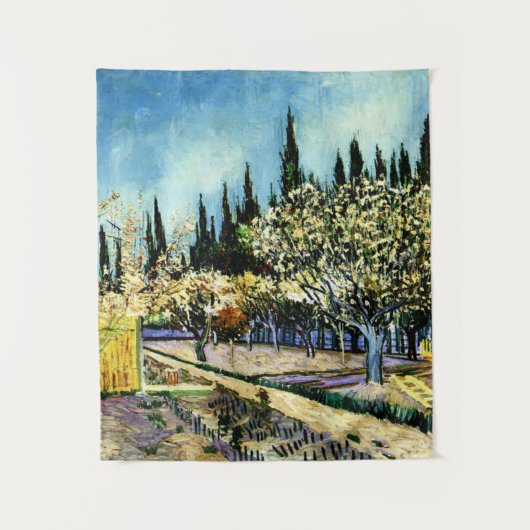 Van Gogh - Orchard Omringd door Cypresses Wandkleed (Voorkant)