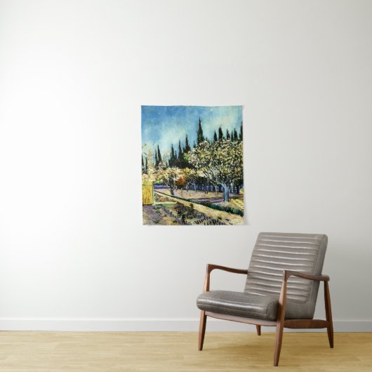 Van Gogh - Orchard Omringd door Cypresses Wandkleed (In situ)