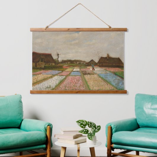 Van Gogh Oude Kunst Bloemen Bedden in Holland Hout Hangend Wandkleed (Woonkamer)