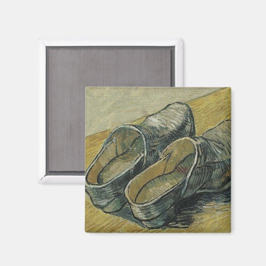 Van Gogh Paar of Leather Clogs (F607) Fine Art Magneet (Voorkant / Achterkant)
