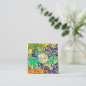 Van Gogh Paarse Irises in St. Remy Vierkante Visitekaartje (Staand voorkant)