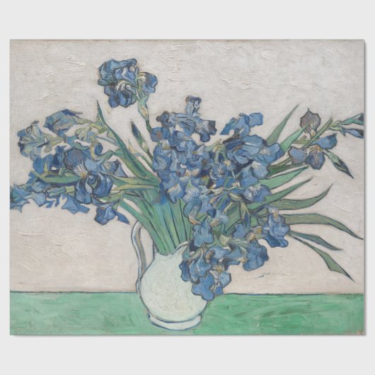 Van Gogh Paarse Irises Vase Floral Painting Cadeaupapier (Vlak)