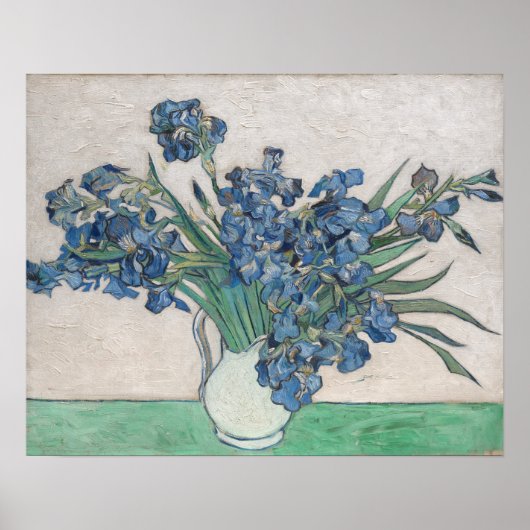 Van Gogh Paarse Irises Vase Floral Painting Poster (Voorkant)