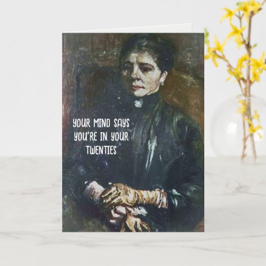 Van Gogh Painting Birthday Humor Kaart (Gele Bloem)