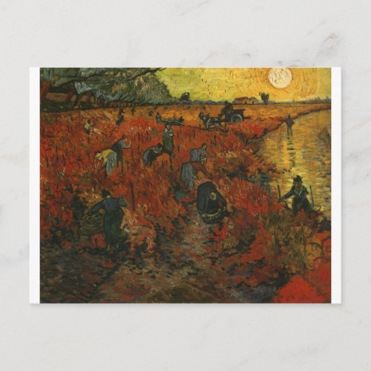 Van Gogh Painting: De rode Wijngaard Briefkaart (Voorkant)