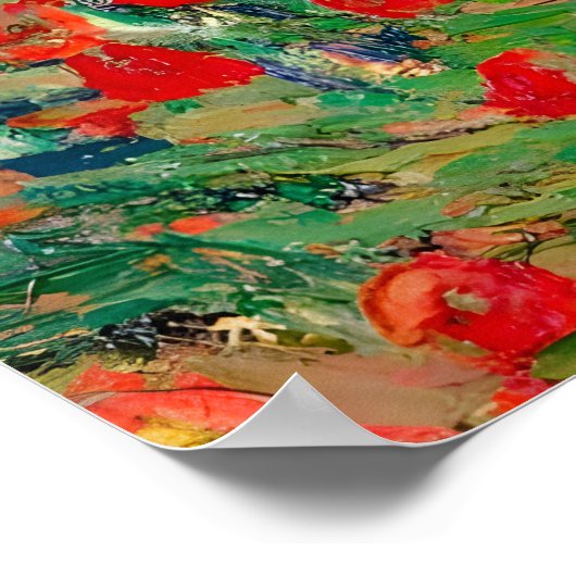 Van Gogh, Papaverveld, 1890 Poster (Hoek)