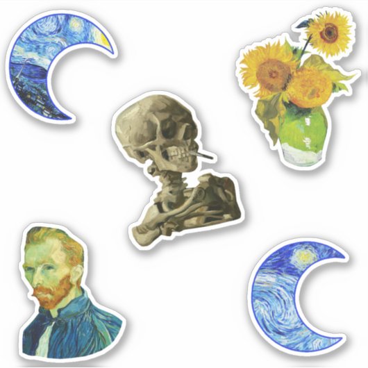 Van Gogh patroon Sticker (Voorkant)