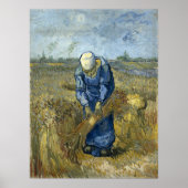 Van Gogh - Peasant Woman Binding Sheaves Poster (Voorkant)