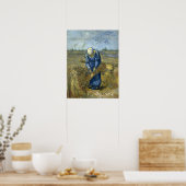 Van Gogh - Peasant Woman Binding Sheaves Poster (Keuken)