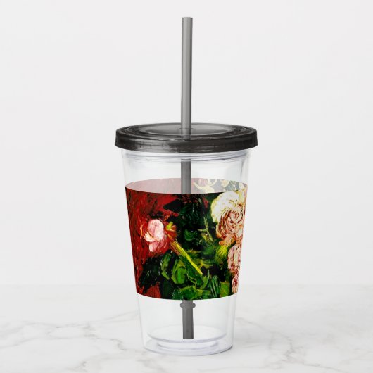 Van Gogh Peonies en Rozen Acryl Drinkbeker (Voorkant)